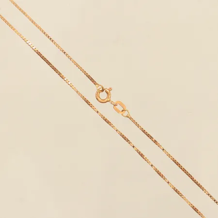 Kedja Venezia, längd 45,5cm, bredd ca 1mm, ojämn länk, Guldfynd, 18K Vikt: 2,5 g