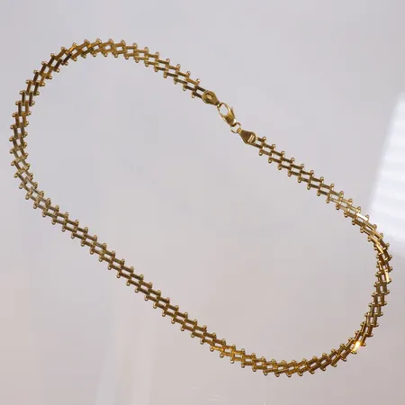 Collier korridor, 42cm, bredd 7mm, SCO, (Svedbom & Co AB, Solna) 18K  Vikt: 20,4 g