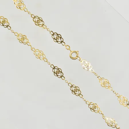 Collier, längd 45 cm, bredd 5 mm, 18K. Vikt: 4,9 g
