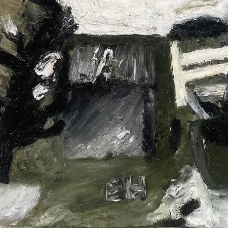 Tavla, olja på duk, Melancholia, Ebba Hammarskiöld, monogramsignerad, mått inklusive träram 35,5x27cm Vikt: 0 g Skickas med postpaket.