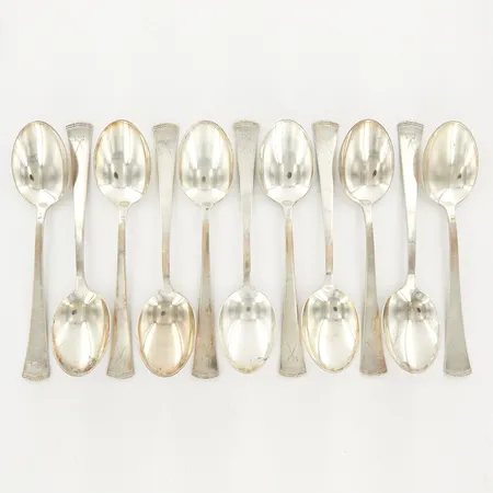 11 skedar, ca 20cm, silver 830/1000  Vikt: 689,8 g