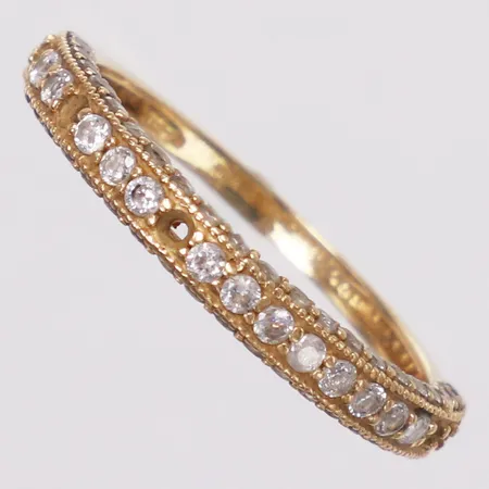 Ring, vita stenar, stl 17¾, bredd 1,5-2,8mm, stenar saknas, 21K Vikt: 2,2 g