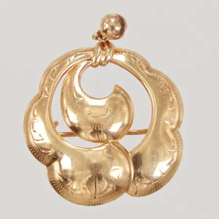 Brosch, 35x28mm, 18K Vikt: 3 g