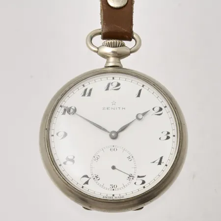  Fickur Zenith, Ø49mm, manuell, liten sekundvisare, stål, verk-nr 4859215, boett-nr 9643805