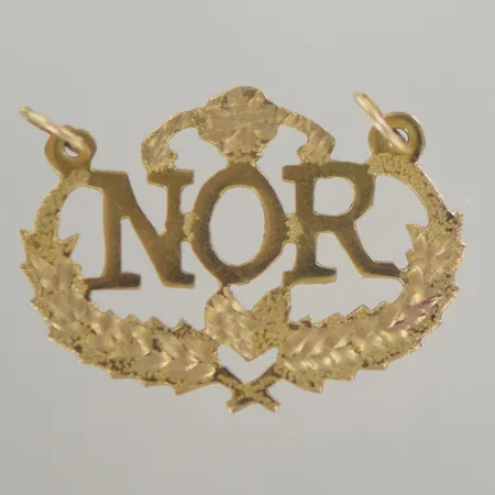 Hänge namn, NOR, längd 3,3 x2,4 cm, 21K Vikt: 2,3 g