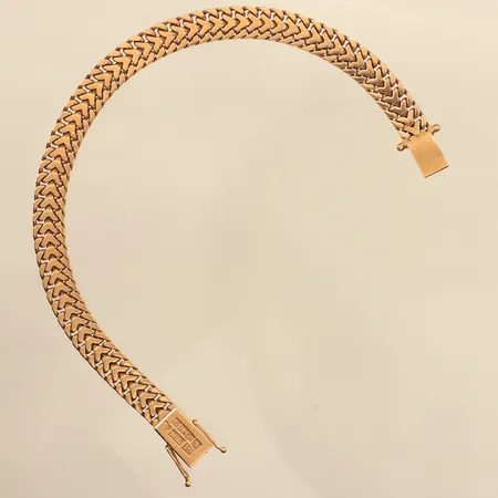 Armband, Fiskben, längd 18cm, bredd ca 7mm, Guldvaruaktiebolaget G. Dahlgren & Co Ab, år 1961, 18K Vikt: 20,4 g