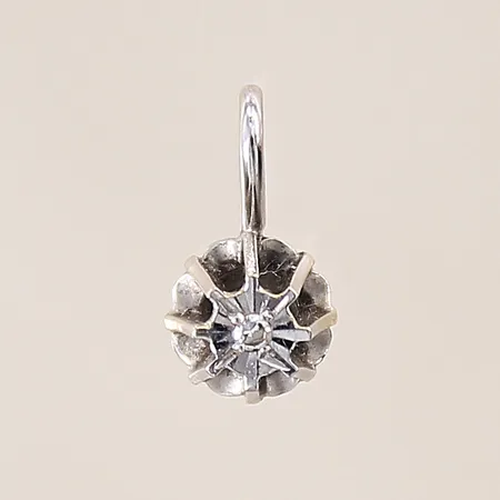Hänge med 8/8-slipad diamant ca 0,01ct, 11x6mm, vitguld, 18K Vikt: 0,6 g