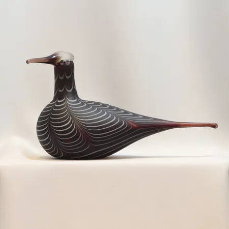 Skulptur i glas, 'Storspov', Oiva Toikka för  Iittala, Finland, längd: ca 30cm, höjd: ca17cm, etikettmärkt, orginallåda med skador  