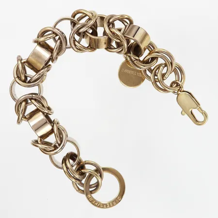Armband, Dyrberg /Kern, 23-25cm, bredd: 18mm, gulmetall, originaletui