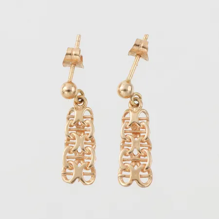 Örhängen paret, X-länk, höjd ca 20 mm, 18k. Vikt: 1,9 g