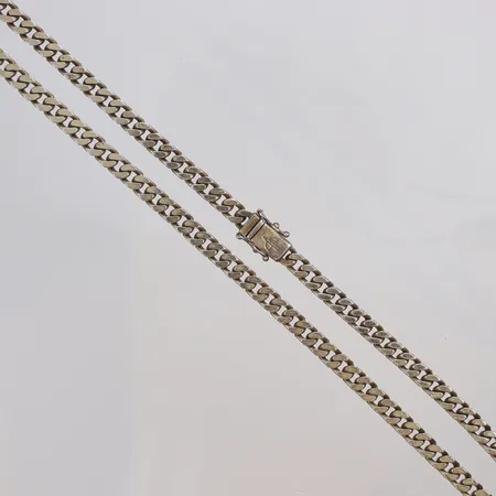 Kedja Pansar, 52cm bredd 5mm, förgyllning med slitage silver 925/1000 Vikt: 33,1 g