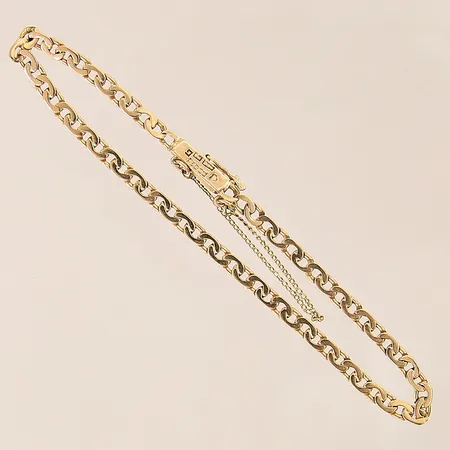 Armband S-länk, längd 19,5cm, bredd 3mm, säkerhetskedja, 18K  Vikt: 6,1 g