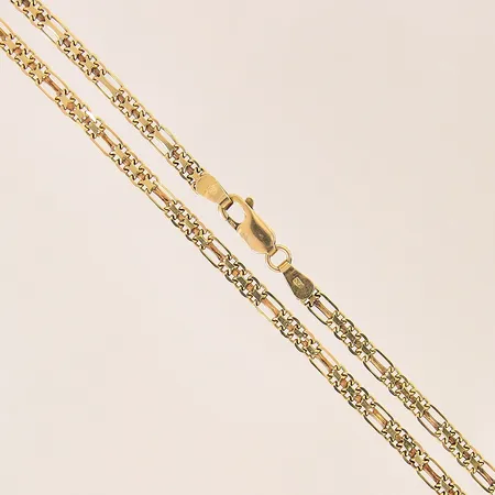 Collier X-länk, längd 43cm, bredd 4mm, smärre bucklor, 18K Vikt: 9 g