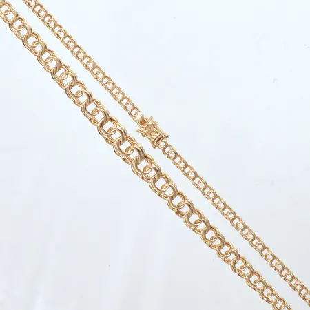 Collier Bismarck, doserad, Guldfynd, längd 42,5cm, bredd 4-8mm, 18k Vikt: 20,3 g