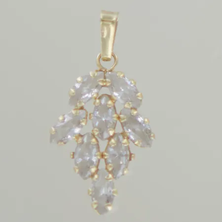 Hänge med stenar, längd 2,5 cm, bredd 1,3 cm, 18K  Vikt: 1,3 g