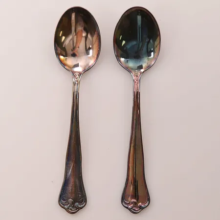 2 Kaffeskedar, 11,5cm, 830/1000 Silver 27,1g.