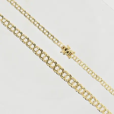 Collier Bismarck, doserad, längd 45 cm, bredd 3-6 mm, 18K. Vikt: 10,9 g