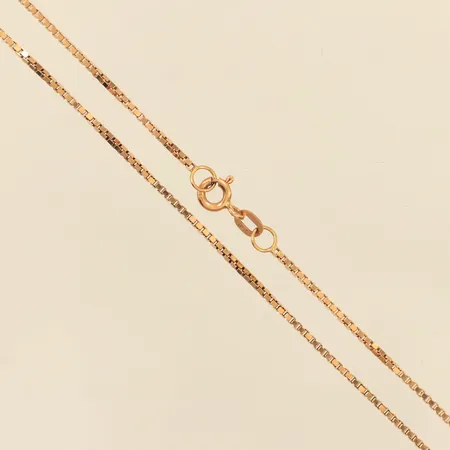 Kedja Venezia, längd 45,5cm, bredd ca 1,3mm, Guldfynd, 18K Vikt: 4,9 g