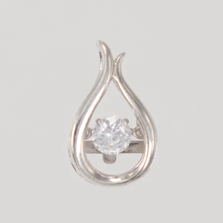 Hänge med vit sten, 15mm, GHA, 925/1000 silver Vikt: 1,1 g