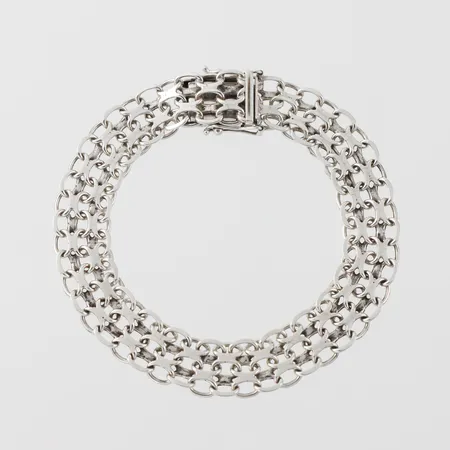 Armband X-länk, J&A Köping, längd ca 18.5 cm, bredd 10.9 mm, silver. Vikt: 13,8 g