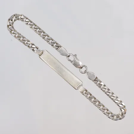 Armband Pansar med platta 18cm bredd 3-6mm silver 925/1000 Vikt: 7,4 g