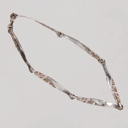 Armband 16cm, ledad modell, bredd 3,5mm, 925/1000 silver Vikt: 4,1 g