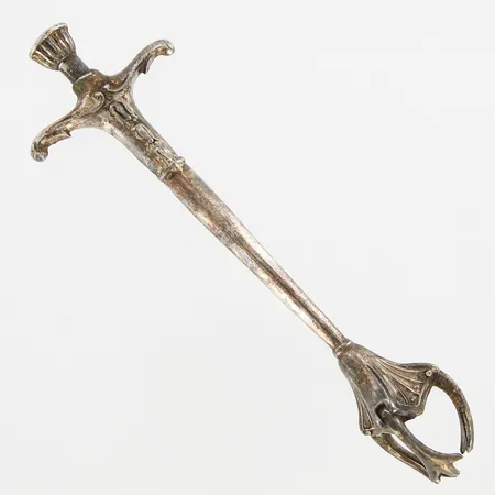 Sockertång, 14cm, silverpläterad metall, brutna klor,  Vikt: 0 g