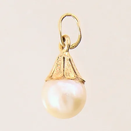 Hänge med odlad pärla Ø7,5mm, 17x7,5mm, 18K Vikt: 1,1 g