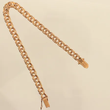 Armband Bismarck, längd 18,5cm, bredd ca 8,5mm, Hedens Guldsmeds Ab Bröderna, år 1962, 18K Vikt: 24,3 g
