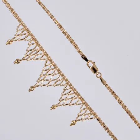 Collier längd ca 43cm, bredd ca 2-22mm, 750/Italy, 18K Vikt: 9,8 g
