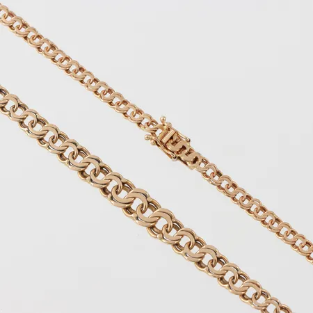 Collier Bismarck, K&EC Göteborg 1967, längd ca 43 cm, bredd 4-7 mm, 18k. Vikt: 17,4 g