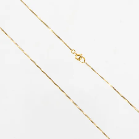 Kedja pansar, 47cm, bredd 1mm, skevheter, 18K Vikt: 1,4 g