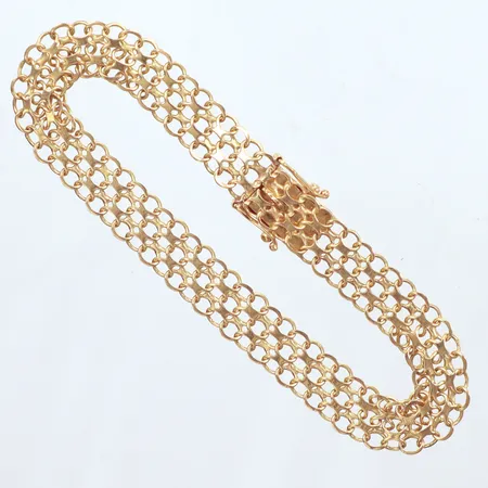 Armband X-länk, längd 18,5m, bredd 7,5mm, Andersson Juvelerare H 	 Göteborg, år 1969,  18k  Vikt: 8,9 g