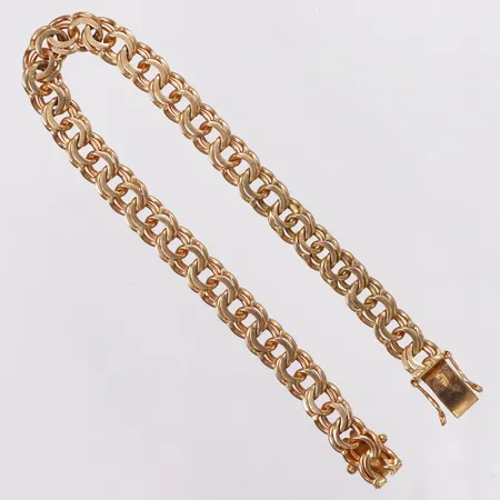 Armband, Bismarck, längd 22cm, bredd 8mm, Ge-Kå-Smyckek G Kaplan, år 1968, 18K Vikt: 27,8 g