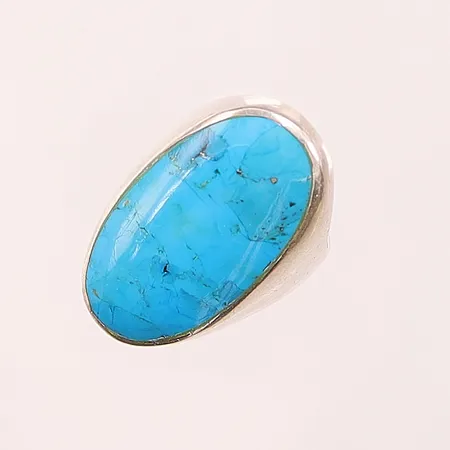 Ring, turkos, Ø18, bredd:30mm, 925/1000 Silver 10,8g.
