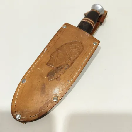 Kastkniv, Wurfmesser, Hugo Köller, Solingen, Tyskland, längd 21cm, trasigt skinnfodral