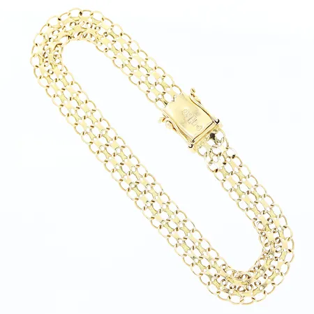 Armband X-länk, 19,5cm, bredd 8mm, 18K Vikt: 9,7 g