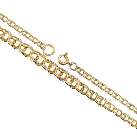 Halskedja Bismarck, 18K guld, doserad modell, Hildens Guldvaror Ab (SOH), Sala, svensk kontrollstämpel, längd 41,5 cm, bredd 3 - 5,5 mm, fint skick  Vikt: 7,6 g