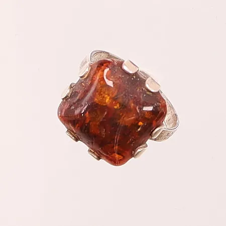 Ring, Ø16¼, bredd:15mm, bärnsten, 830/1000 Silver 3,1g.