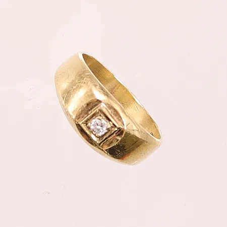 Ring, diamant ca 0,08ct, Ø17¾, bredd8mm, förgylld, 925/1000 Silver 4,0g.