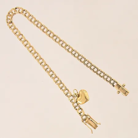 Armband Bismarck med en berlock, längd 18,5cm, bredd 4mm, 18K Vikt: 7 g