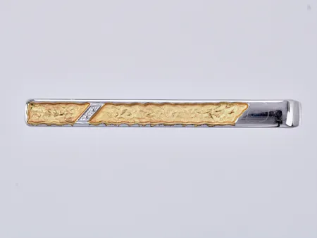 Slipshållare, längd: ca 5,3cm, bredd: ca 5mm, förgyllt silver, silver 925/1000  Vikt: 5,3 g