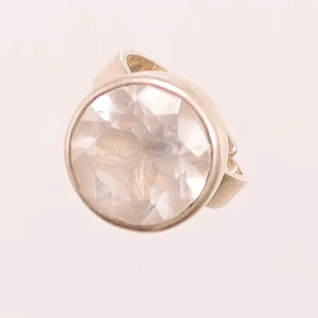 Ring, Ø16¼, justerbar storlek, bredd:16mm, bergkristall, 925/1000 Silver 8,4g.