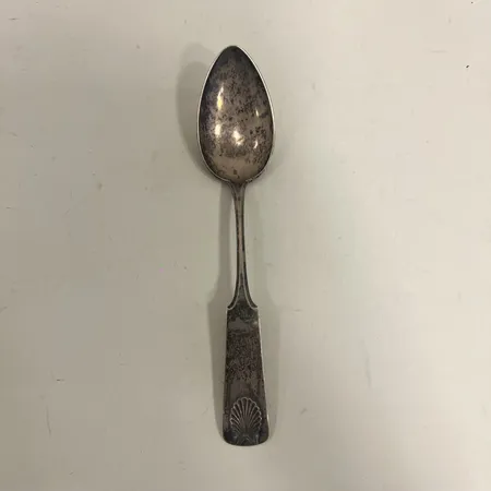 Sked, modell snäck, längd 17,5cm, gravyr, Finland, silver Vikt: 31,1 g