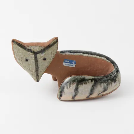 Räv Lisa Larson, etikettsignerad, längd ca 12 cm.