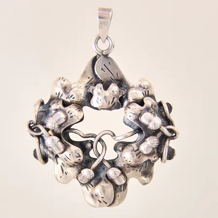 Hänge med mönstrad dekor, 52x38mm, silver 830/1000 Vikt: 10,5 g