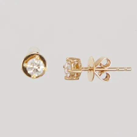 Ett par örhängen, diamanter 2x ca 0,15ct, 18K Vikt: 1 g