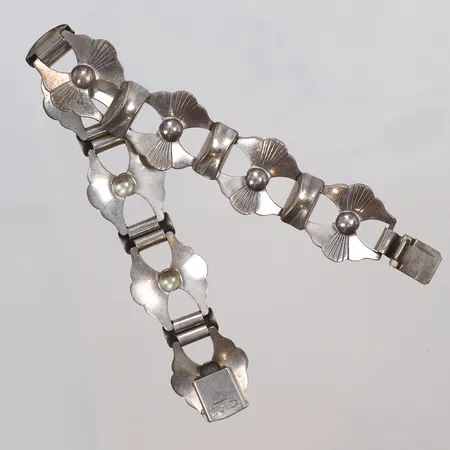 Armband mönstrat 19cm bredd 18mm, Alton Falköping 1959, silver 830/1000 Vikt: 19,4 g