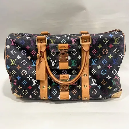 Väska, Louis Vuitton Takashi Murakami Keepall 45, Limited edition, black monogram multicolor, guldfärgade beslag, datumkod: FL1023, år 2003, mått ca 45 x 27 x 20 cm, utbytt handtag vid dragkedja, utvändiga och invändiga fläckar, åldersbetingat slitage, fodral till nycklar saknas, spänne runt handtag saknas, dustbag, påse 