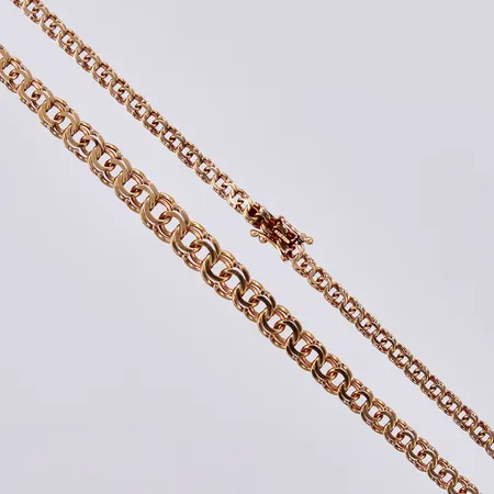 Collier doserad Bismarck, längd: ca 42,5cm, bredd: ca 4-7mm, SGT, Svenska Guldvaruaktiebolaget T Be, Stockholm, år 1966, 18K  Vikt: 18,2 g